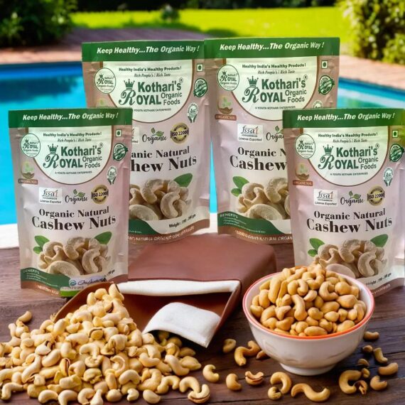 Kothari's Royal Organic Cashew nut (combo pack of 4 )