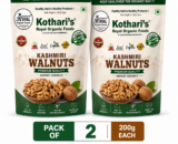 Kothari's Royal Organic Foods Kashmiri Walnuts Pack of 2, 200g each (Total 400g), premium natural Akhrot kernels rich in Omega-3, protein, antioxidants, and healthy fats.