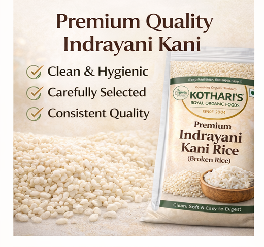Kothari’s Royal Indrayani Kani Rice 3990 GM |(इंद्रायणी कणी) Premium Broken Rice | Soft, Aromatic & Easy to Cook | Ideal for Daily Meals | 100% Natural & Clean | Available in Multiple Packs